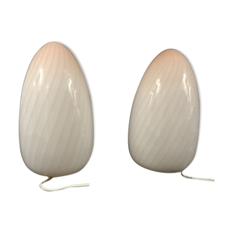 Vetri pair of Murano Glass Eggs