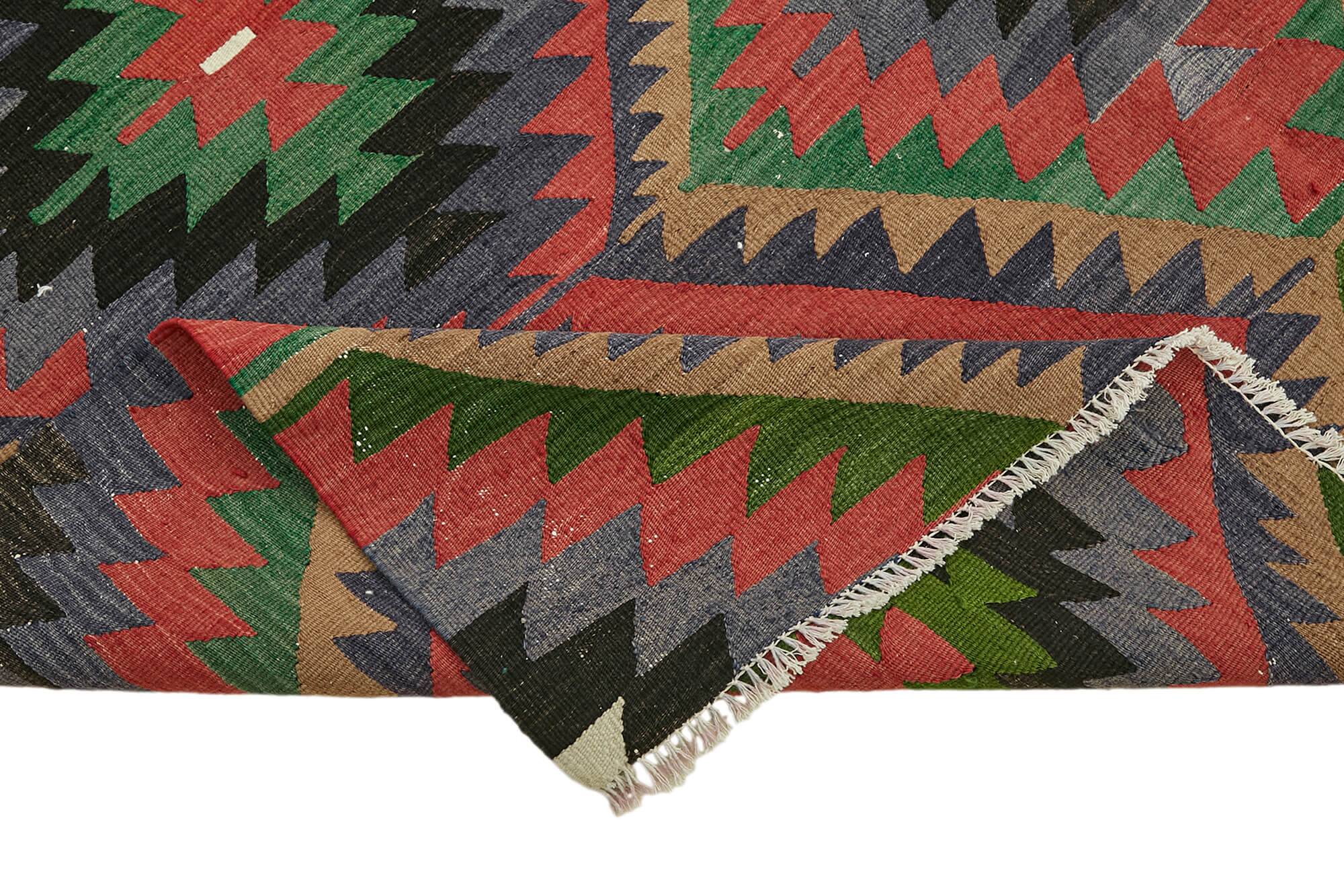 Turkish Handmade Vintage Anatolian Kilim 202 cm x 284 cm