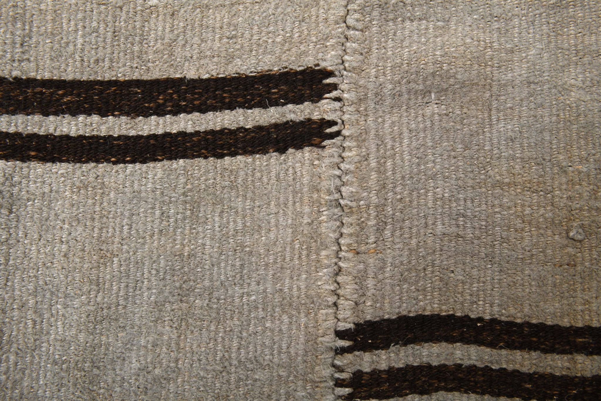 Dirty Gray & Black Hemp Kilim Rug, 161x235Cm