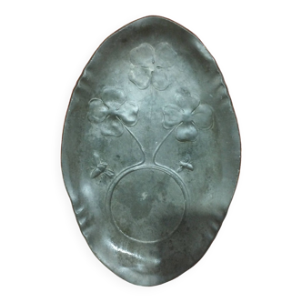 Old art nouveau kayserzinn pocket in pewter with signature