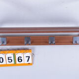 Vintage wall coat rack with chrome and 8 hooks