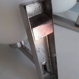 Pair of vintage wall lights - Chrome and glass - 1970s