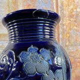 Vase ancien Betschdorf gres Alsace décor cigogne