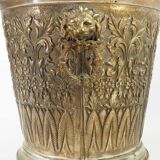 Champagne bucket in brass regrowth silver with lion handles, 1900s