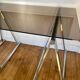 Smoked glass and chrome metal desk by Milo Baughman for Rochebobois