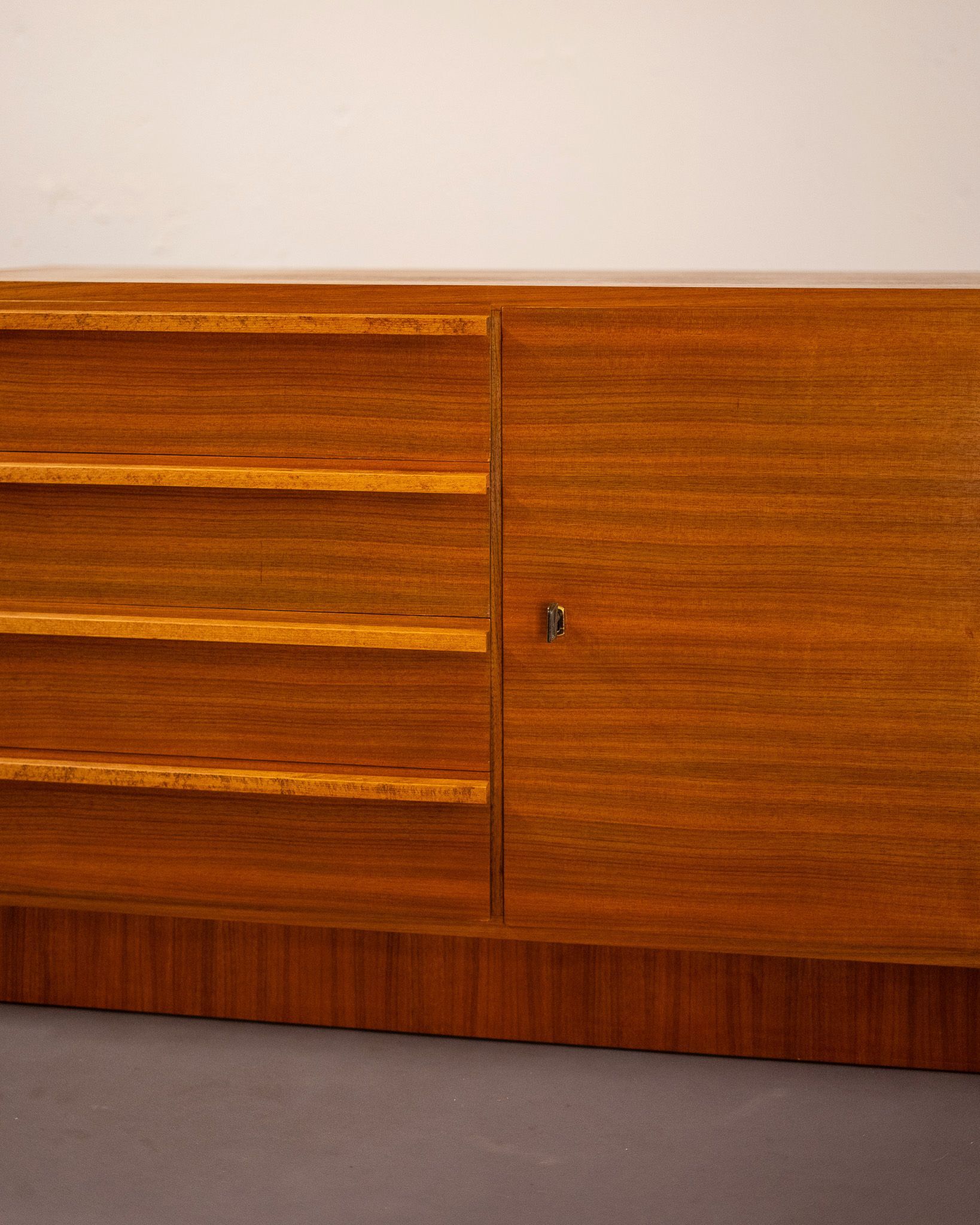 Compact mid-century teak sideboard