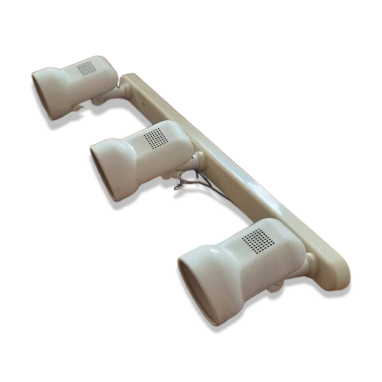 Wall lamp bar three spots vintage style Lita white beige 70s