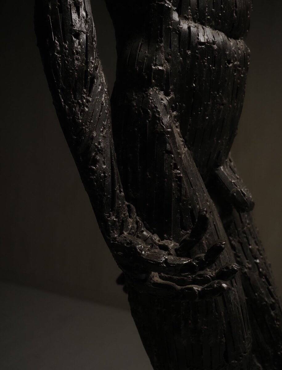 Sculpture of a male nude, 1986, metal