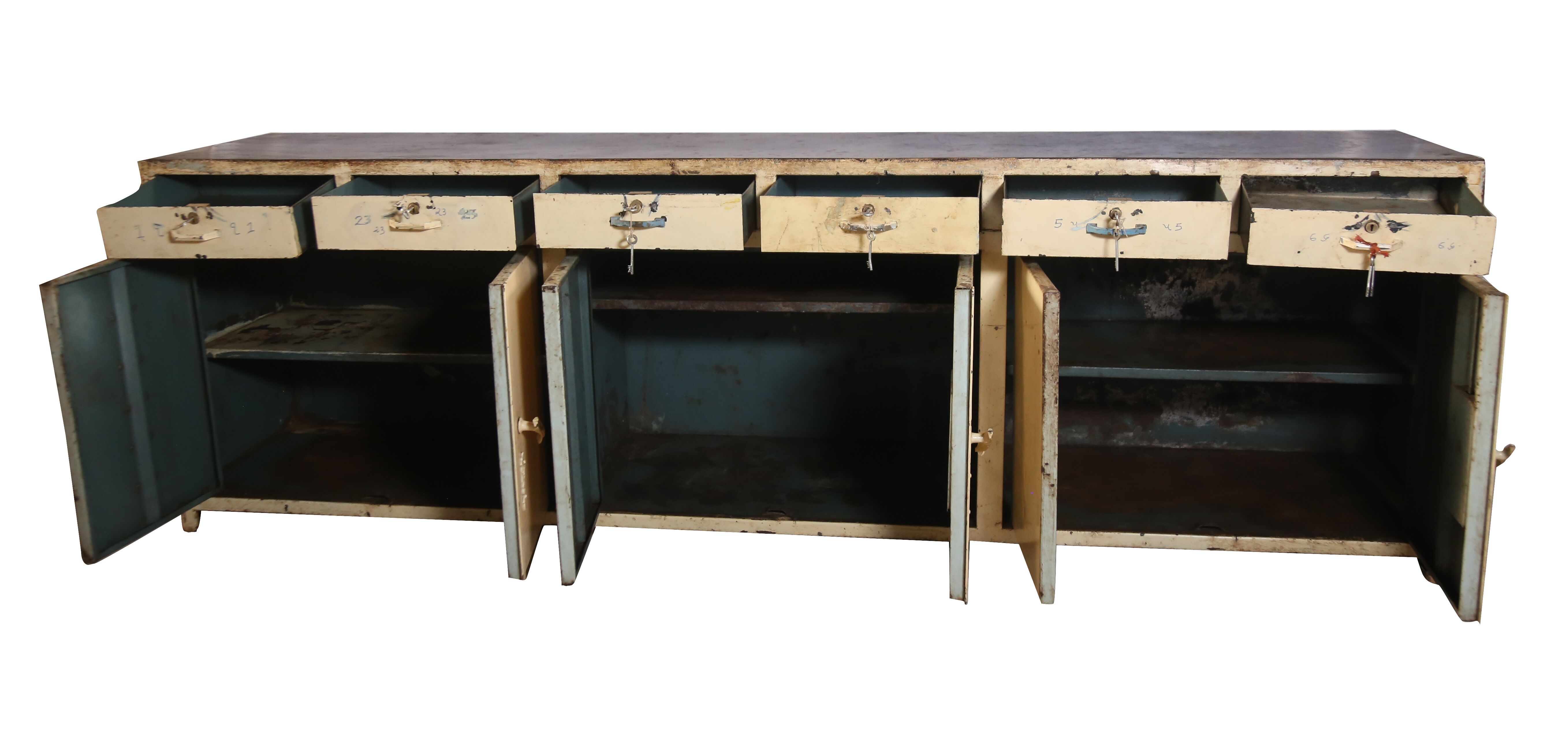 Old metal hospital cabinet