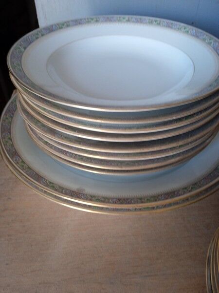 Table service 83 pieces Lions of faience Limoges