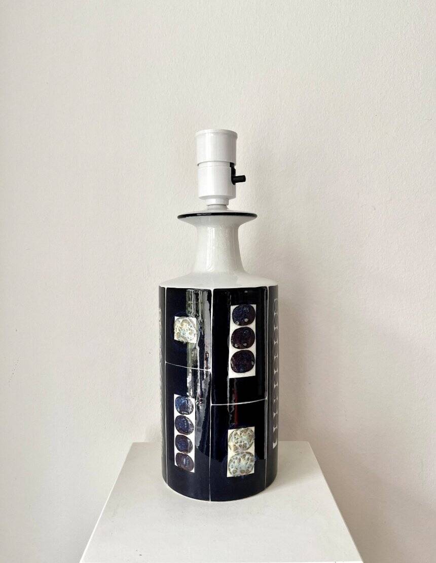 Ceramic Tenera Royal 9 table lamp by Inge Liese Kofoed for Royal Copenhagen Fog & Morup, Denmark, 1970s