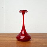 Vintage red glass solifleur vase by Cari Zalloni for WMF.