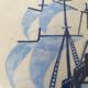 Plate hb quimper boat la madame 1678 rv f1 d5589 lisere bleu