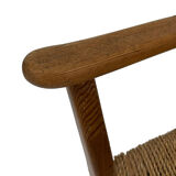 Mid century pine & sisal rocking chair, 1950s