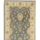 Grey Wool Runner Rug, Handmade Floral Ziegler Hallway Runner 182x72cm