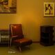 Fauteuil vintage en bois, rembourrage à ressorts, similicuir, années 1950