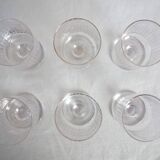 Set of 6 vintage cut crystal wine glasses.