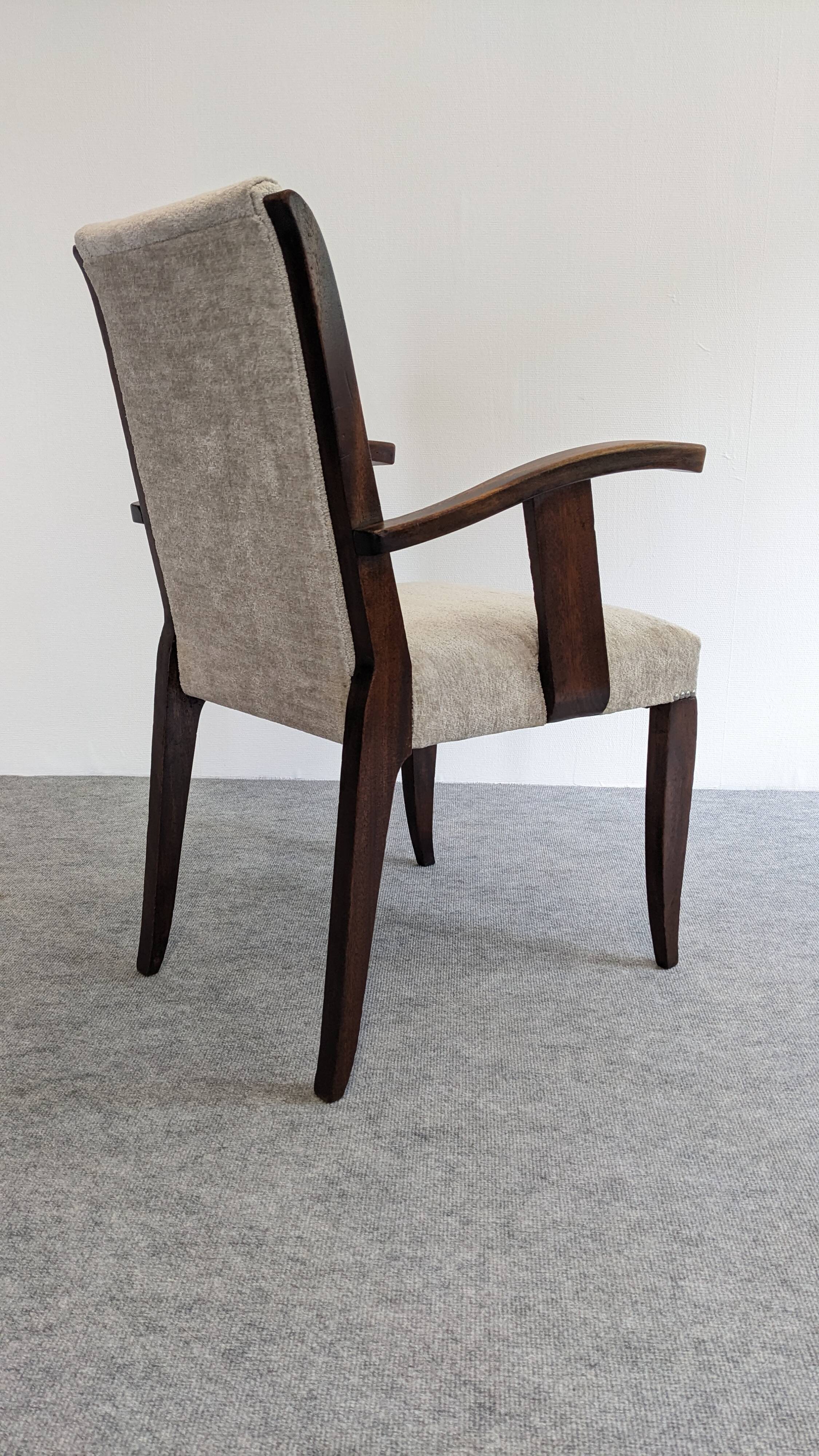 Pair of modernist mahogany bridge chairs from the 1940s/1950s