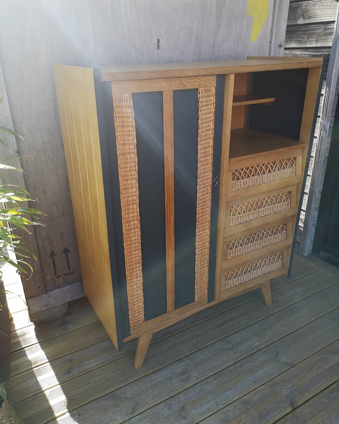 Rattan wardrobe