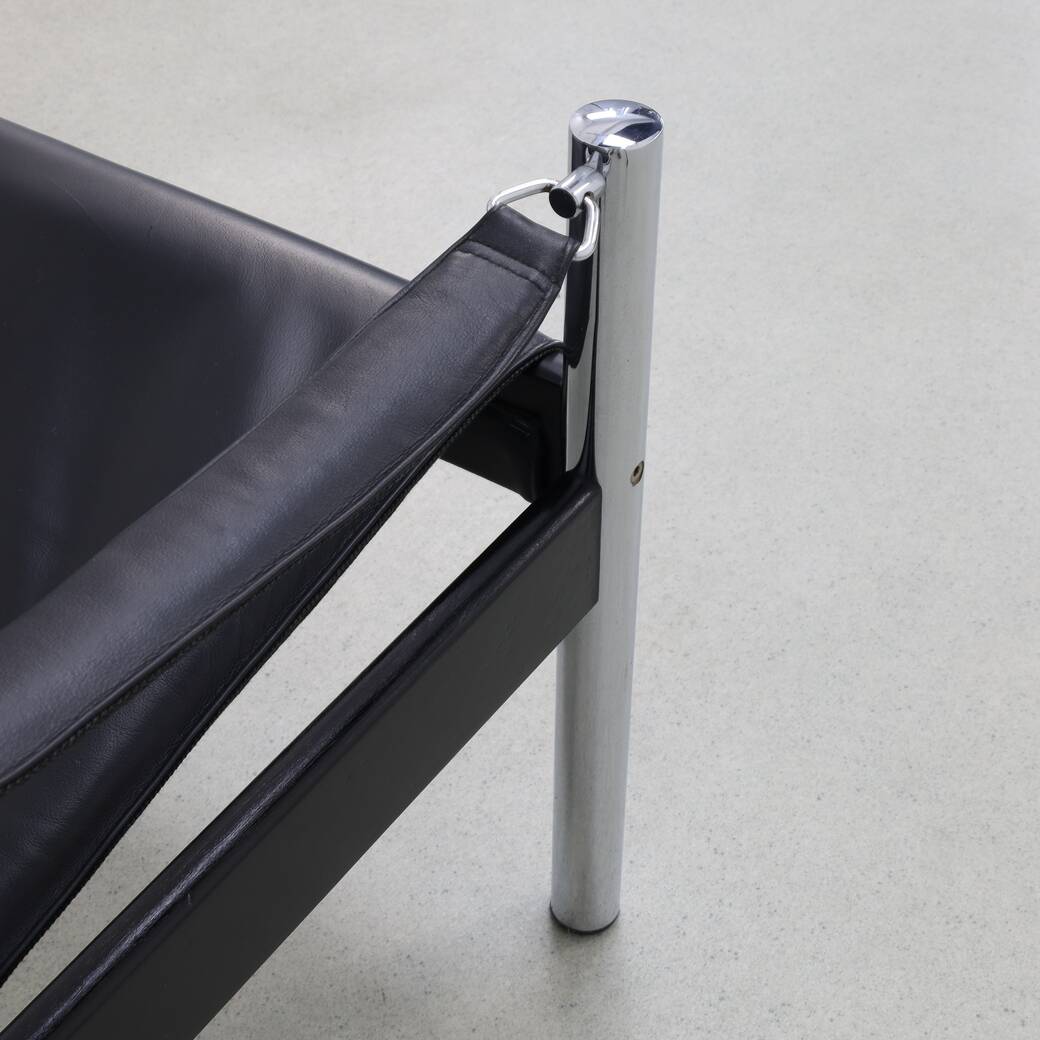 Lounge Chair in Leather and Chrome by Johanson Design Sweden, 1970s