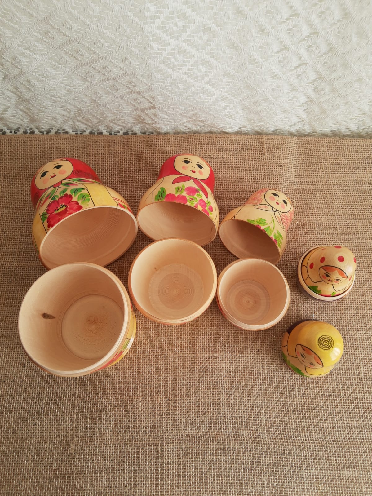 Set of 12 Russian nesting dolls - vintage