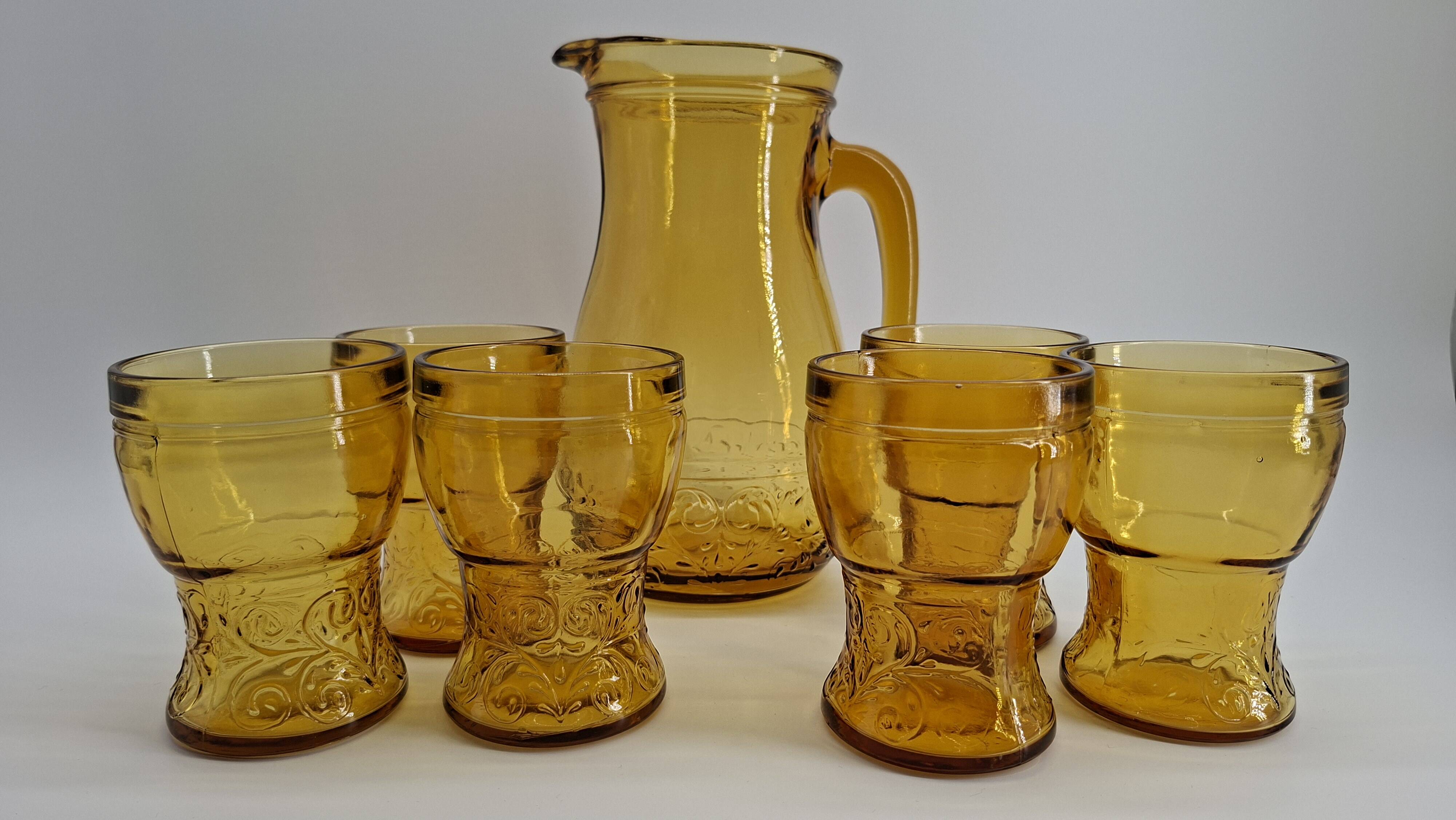 Amber glass lemonade service