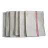 Set of 6 old cotton tea towels