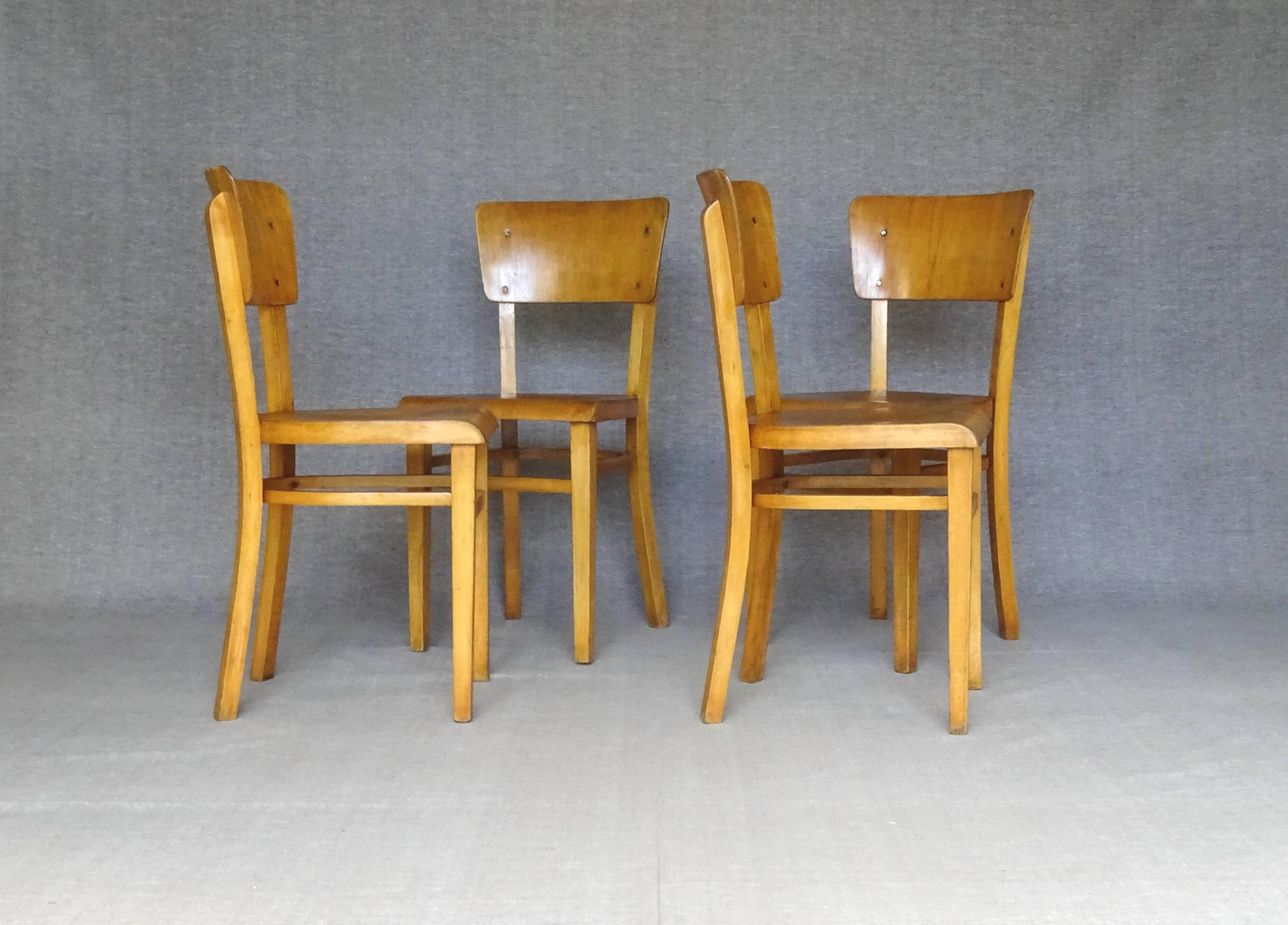 Set of 4 chairs THONET bistrot 1970