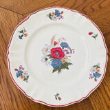 Sarreguemines rustic plate with floral pattern