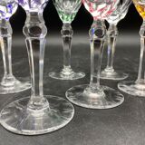 6 colored crystal port glass