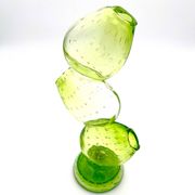 Vase Cactus Sculptural - Murano - Verre Bullicante - Vert vibrant