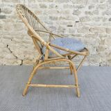 Rattan basket armchair from the 70s