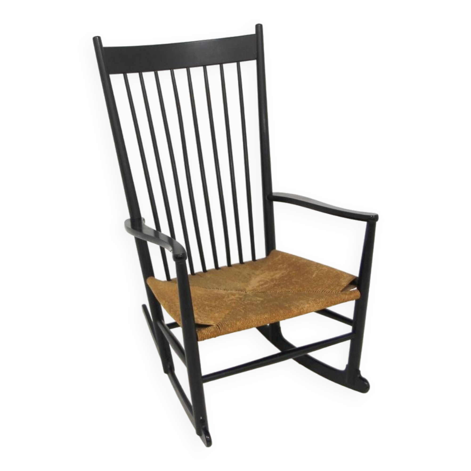 Vintage J16 rocking chair in beech by Hans Wegner for Möbler FD B, Denmark 1960s