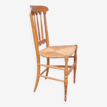 Chiavarine chair in wood and straw
