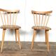 Pair of Scandinavian chair fabric light wood flower feet compasses