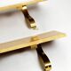 Two 1960s large Aldo Tura shelves made of wood and goatskin in beige