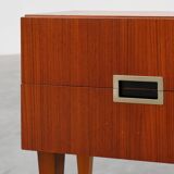 Vintage Nightstand in teak veneer with 2 drawers, Belgium 1950s