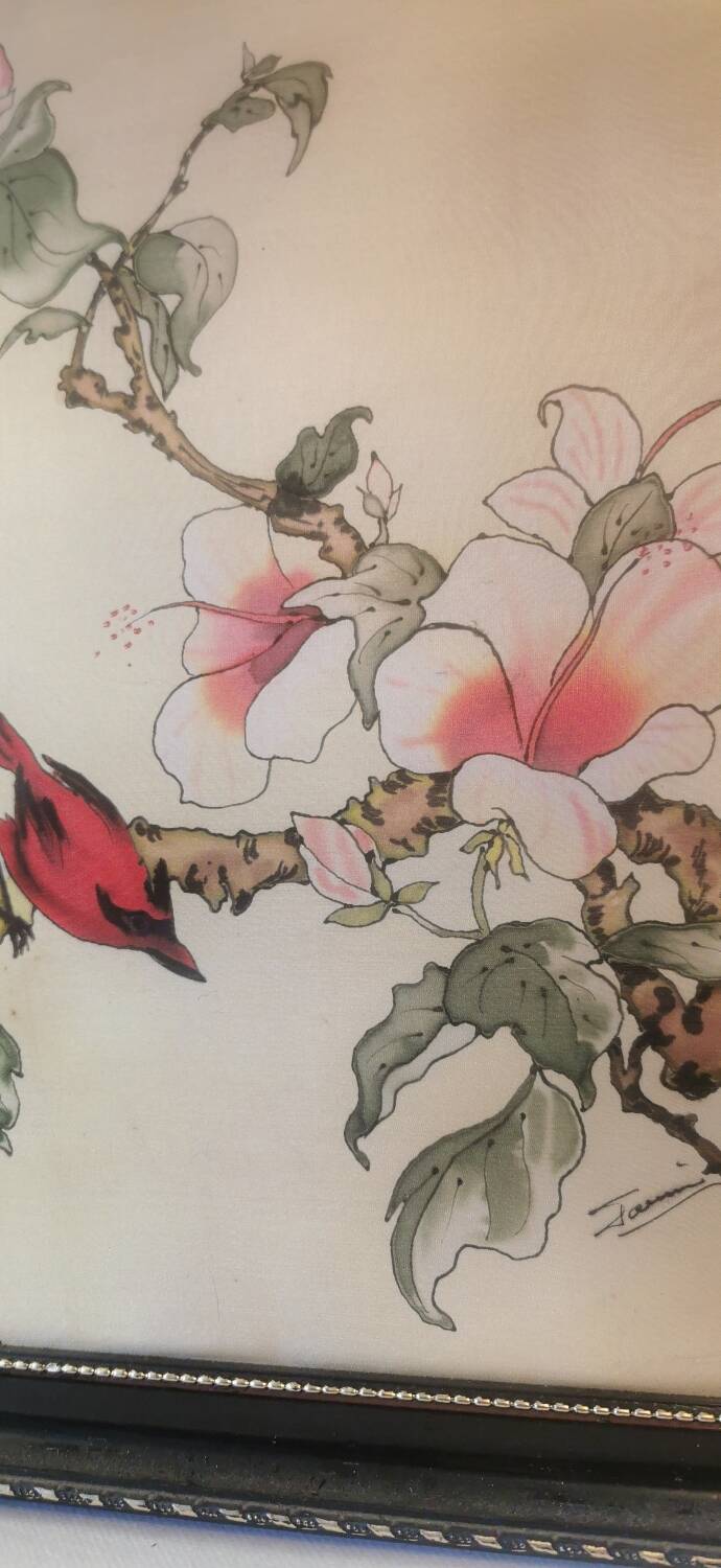 2 Vintage Chinese silk paintings