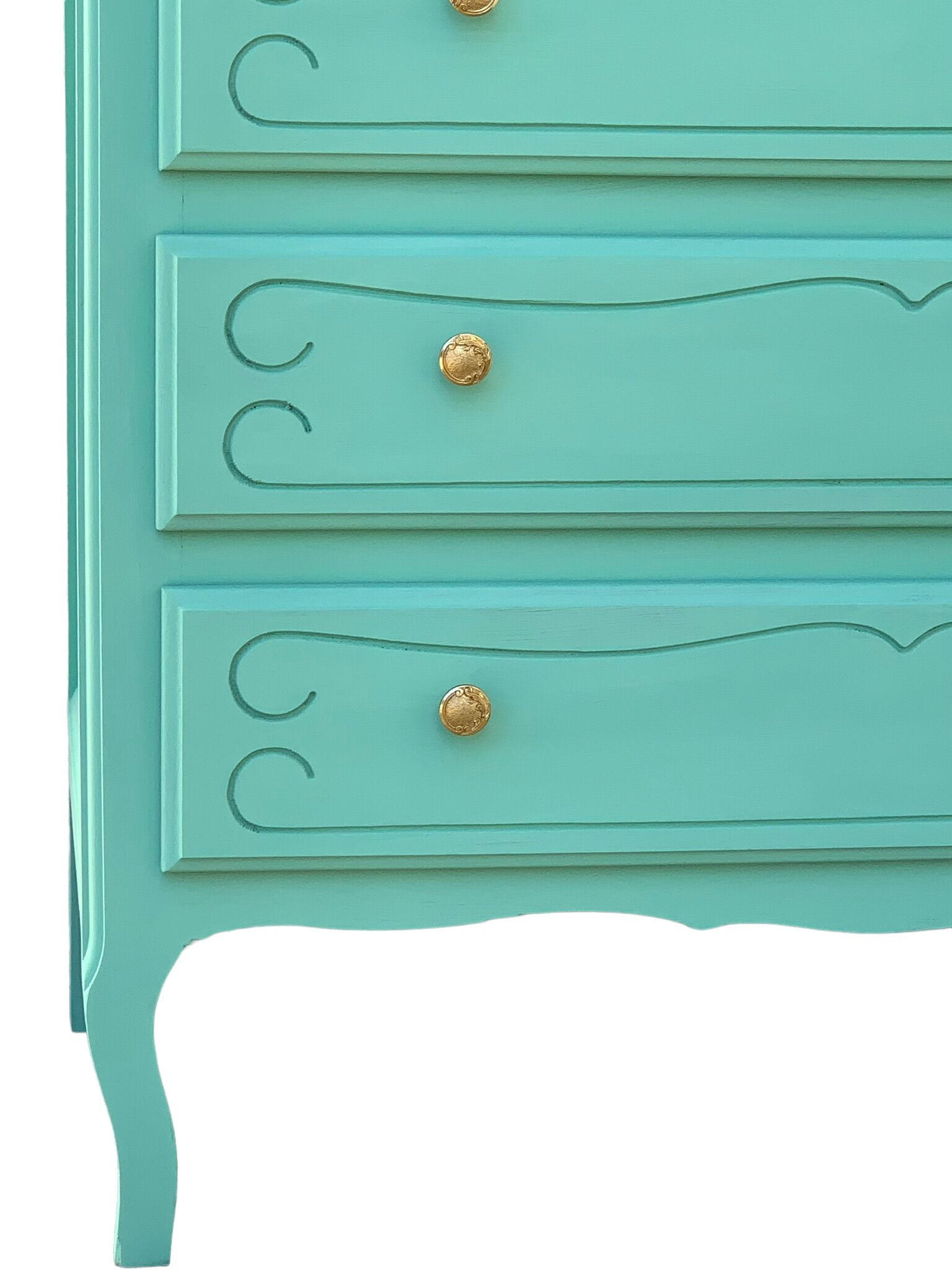 Vintage mint green chest of drawers 1950
