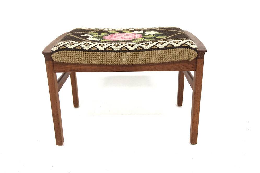 Scandinavian teak ottoman, Sweden, 1950