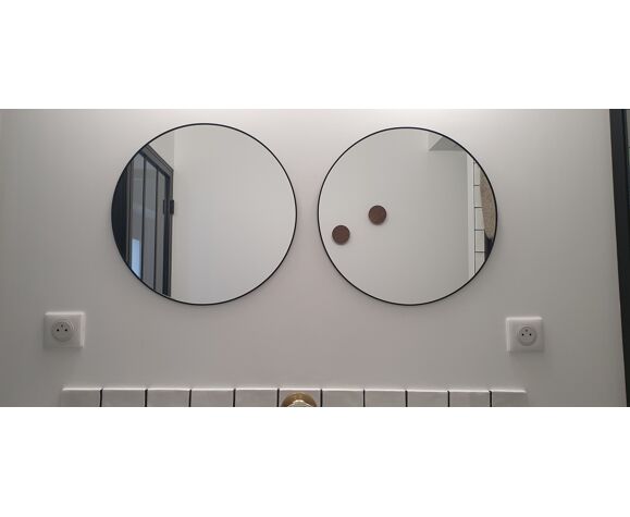 Pair of round mirrors