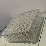Vintage square molded glass ceiling light