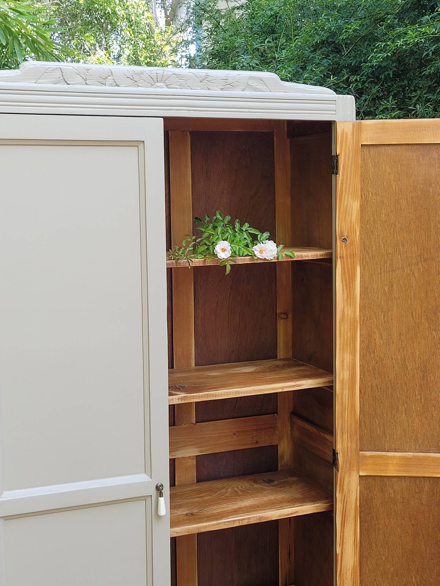 Renovated antique wardrobe - solid wood
