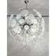Contemporary Chromed Sputnik Chandelier With Venied-White "Alabastro" Muran