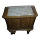 Oak and marble bedside table