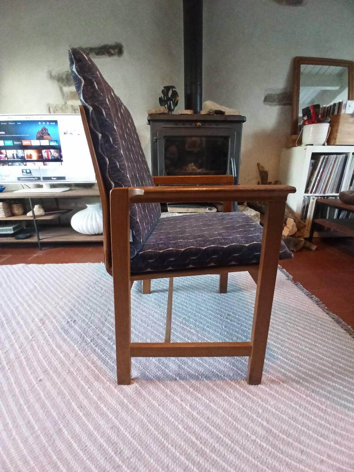 Fauteuil en chêne clair et contreplaqué moulé scandinave