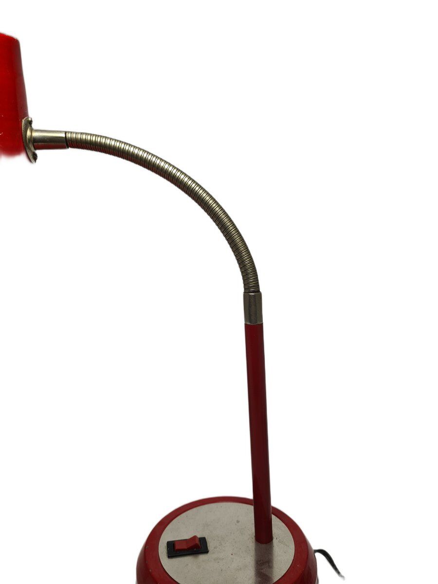 Vintage Polish bedside lamp in glass and metal, 1980s