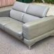 Canapé contemporain 3 places en cuir de buffle gris 200cm