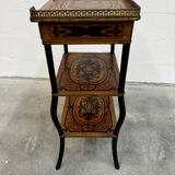 Napoleon III side table in marquetry and gilding
