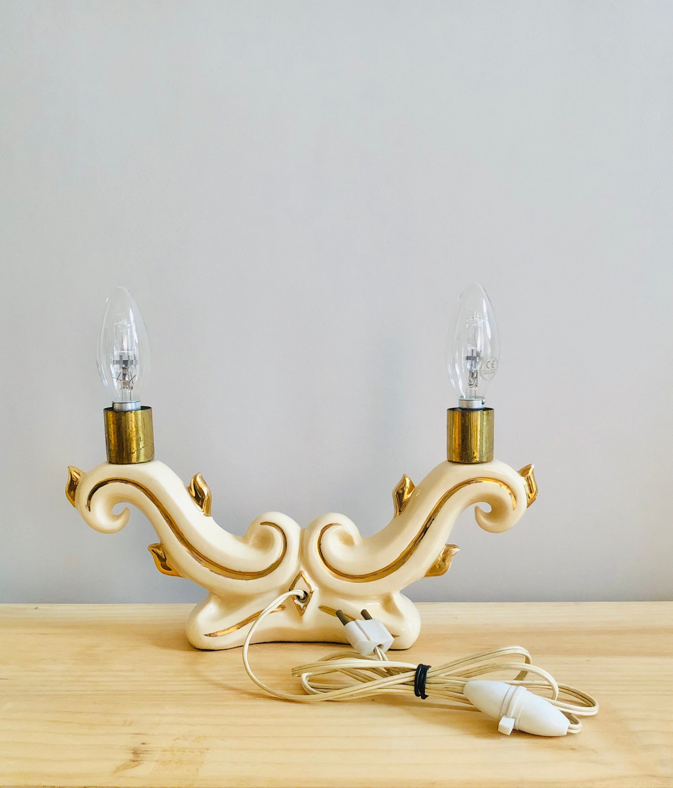 Ceramic candlestick lamp